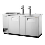 True TDD-3CT-S-HC - Club Top Draft Beer Cooler, (3) 1/2 keg, (2) solid doors, (2) columns with (1) faucet, stainless steel exterior
